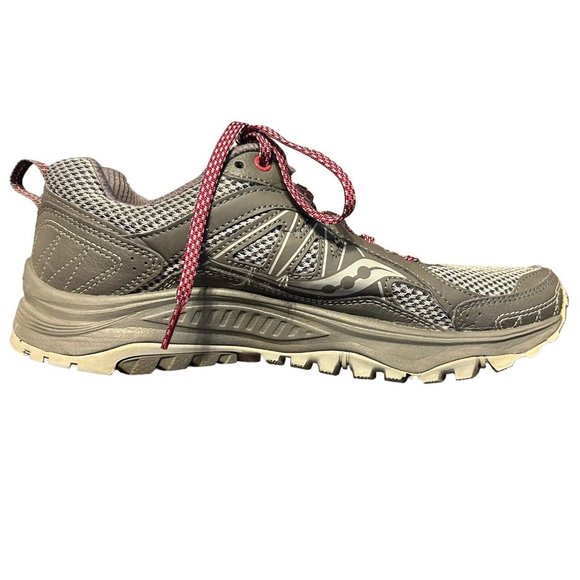 Saucony Excursion TR9 Gray Red Trail Running Outdoor Sneaker Shoes Womens 7.5 - Picture 3 of 16